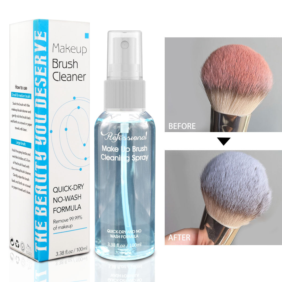 Solución Limpiadora sin Aclarado para Brochas y Esponjas de Maquillaje